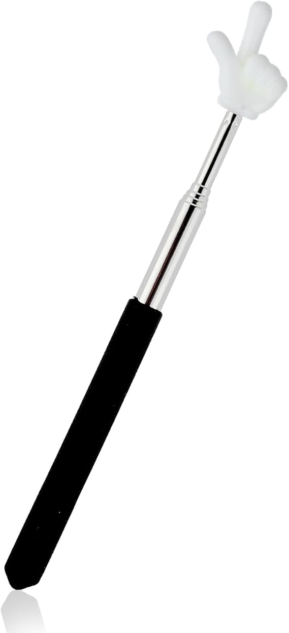 DIVINA VITAE Telescopic Teacher Pointer Extendable Pointer Stick for Classroom Retractable Hand Pointer Finger Pointer Stick Mini Classroom Pointer for Elementary School Kindergarten Teacher(Black)