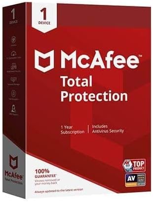 McAfee Total Protection 2023 | 1 Gerät | Virenschutz- und Internetsicherheits-Software | VPN | 1-Jahres-Abonnement | Schlüsselkarte