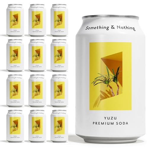 Something & Nothing Soda | Lightly Carbonated, Full Flavoured with Added Grape & Lemon Juice | Vegan & Low Calorie Sparkling Water | 330ml Cans, Pack of 12 Yuzu