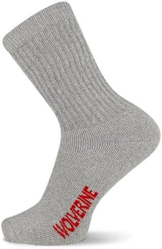 Wolverine Mens Cotton Boot Crew Cotton Cushioning Socks 4-Pack