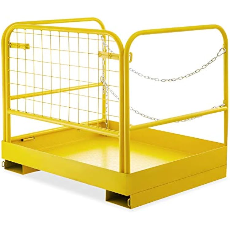 BestEquip 36x29 3629 Work Platform Safety Cage Forklift Man Basket, Yellow