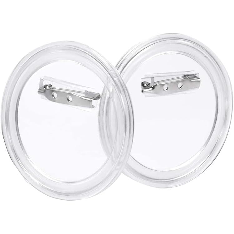 30 Pcs Clear Pins for Crafts, Plastic Button Making Kit, Blank Pins Bulk, Make Own Buttons Badge Maker DIY Crafts, Photo Buttons 2.95 Inch