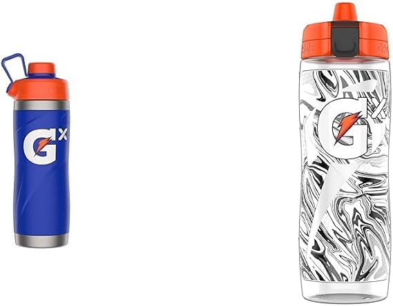 Gatorade 32oz Stainless Steel Bottle and 30oz Gx Bottle Bundle