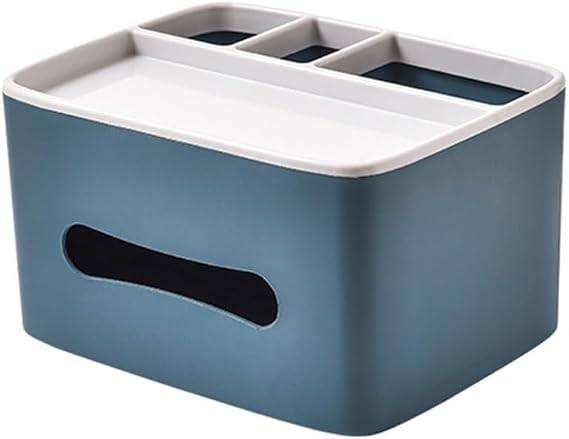 Tissue Box Cover Tissue Box with Compartment for Home Desktop Multifunctional Tissue Box Pink, Blue Pumping Paperchase Dispenser(Blue)