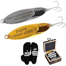 2Pcs Engraved Fishing Hook Fish Lure Fishmen Lover Gift Set for Men Daddy Farter, World's Greatest Farter, I Mean Father - Birthday Gifts from Daughter Son