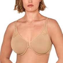 DELIMIRA Women's Front Closure Racerback Bras Plus Size Full Coverage Supportive Underwire Plunge Unlined Bra
