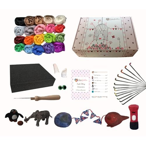 heidifeathers Premium Needle Felting Kit - Handle, Finger Guards, German Glass Eyes and Instructions - Free Post