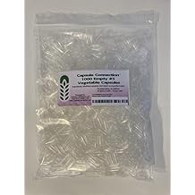 Capsule Connection Wholesale 1000 & Vegetarian Bulk Empty Vegetarian Capsules, #3 Size Vegetable Capsules, Vegan resealable bag