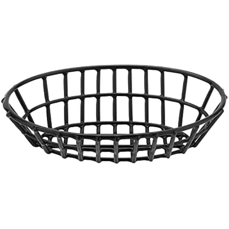 G.E.T. 4-34412 Black Oval Metal Wire Basket Iron Polyethylene Coated Wire Baskets Collection