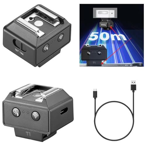 ZENIKO T1 2.4G Wireless Mini Flash Trigger and Receiver kit,Universal Flash Hotshoe Height Riser Adapter for ZENIKO ZF08 ZF04,Godox IM30 IM20 iT30Pro Camera Flash,for Sony ZV1 A7IV,Fuji XT5 etc