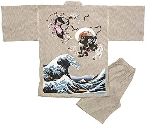 Edoten Original Japanese pattern Cotton100% Jinbei beige white