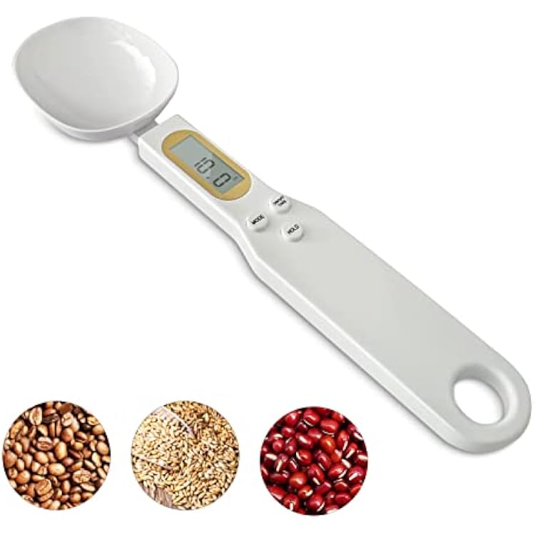 3T6B Spoon Scales Digital Weight Grams, 0.5g-500g Kitchen Electronic Gram Measuring Spoon Scales with Accurate LCD Display for Dispensing Coffee Beans, Milk, Flour