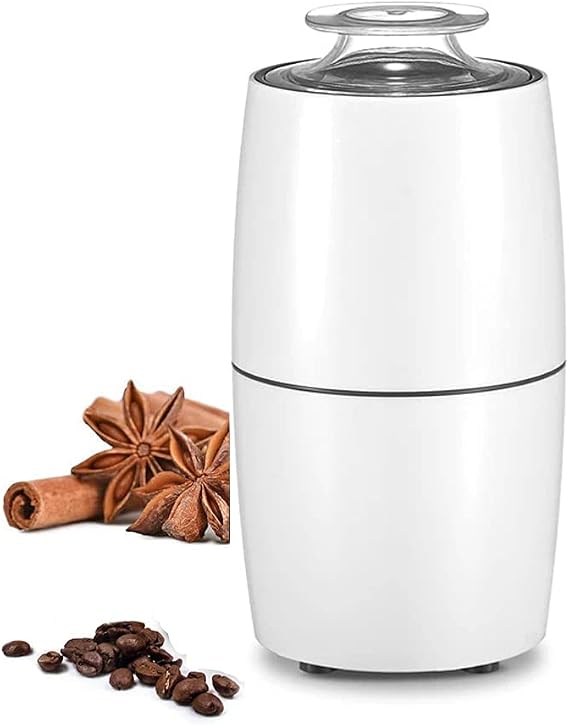 Electric Coffee Spice Grinder Mill, Portable Spice Grinder with Stainless Steel Blades, One Button Coffee Bean Grinder with Fast Speed, for Dry or Wet Food Grinding and Chopping