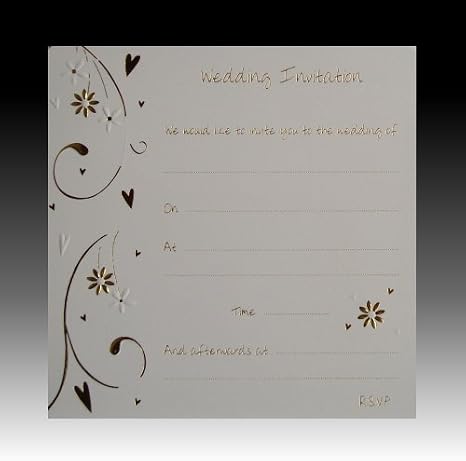 Invitations Luxury Gold Foiled Wedding Hearts & Flowers by Jean Barrington