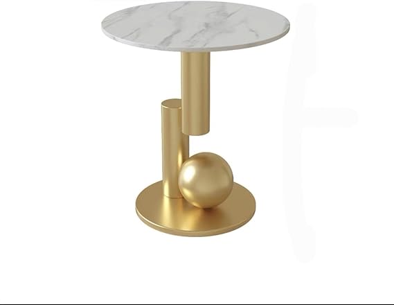 Living Room Table Tavolino Da Salotto in Metallo Tavolino Rotondo Hotel Divano Comodino Semplice Tavolo D'angolo Creativo Outdoor Side Table(Gold)