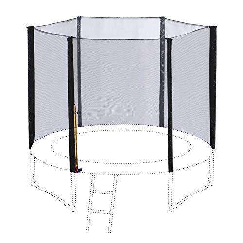 ExacMe Round Trampoline Enclosure Net with Poles, 16 15 14 13 12 10 8 Foot Trampoline Safety Net, Clamps and Hardware, 6180-N
