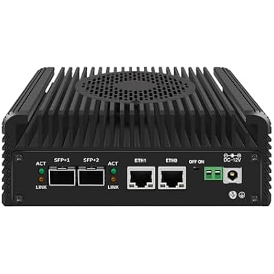 HUNSN Firewall Appliance, Mini PC, OPNsense, VPN, Router PC, I3 N305, RJ63, 2 x 2.5Gbe LAN, 2 x SFP, 2 x HDMI, TF, Type-C, Phoenix Terminal, 8G RAM, 128G SSD