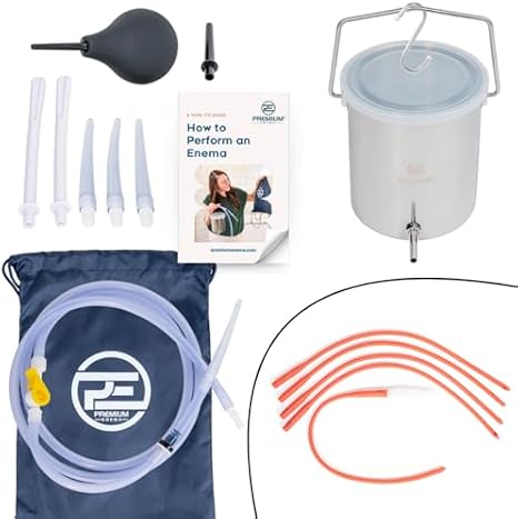 Enema Kit Bundle with 5 Pack of High Enema Tubes (2 Items)