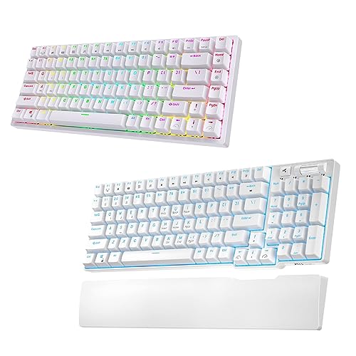 RK ROYAL KLUDGE RK84 RGB Red Switch White & RK96 Blue Backlight Red Switch White Bundle
