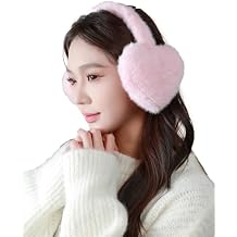 Hycurey Plush Heart Shaped Earmuffs For Women Cute Classic Furry Heart Ear Muffs Faux Fur Warm Fall Winter Outdoor Ear Covers