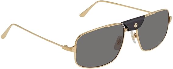 Cartier Santos de Polarized Grey Navigator Unisex Sunglasses CT0193S 001 60