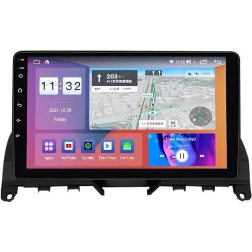 MekedeTech Android Car Radio Stereo GPS Navigation for Mercedes Benz C-Class W204 S204 2006-2011 Head Unit Replacement,Touch Screen Upgrade with Wireless CarPlayAndroid Auto,4 core 132G