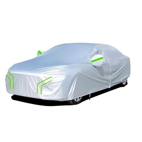 All-weather custom car cover Compatible with Nissan March K11 1992-2002 ，with zipper door, sunproof, rainproof, dustproofSilver Green