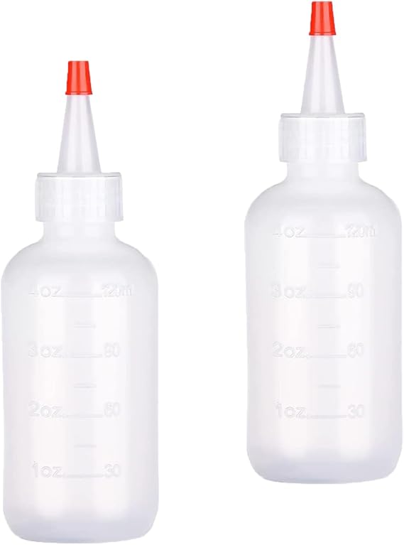 Plastic Squeeze Bottles,4oz/120ml Clear SeasoningDispensers withRed Tip Cap