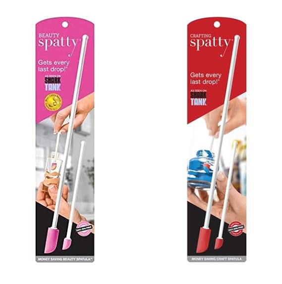 Spatty Daddy Mini Spatula (6 and 12 Inch) 2-Pack. Shark Tank Mom Made to Scrape Last Drop From Beauty Products, Jars, Icing, Peanut Butter, Spreading or Mixing Gifts for Women, Stocking Stuffers