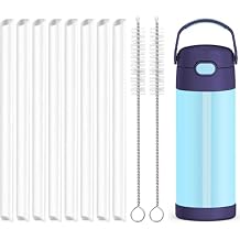 Replacement Straws Compatible with Thermos Funtainer 14 Ounce Kids Water Bottle- Accessories Set Include 8 BPA-FREE Straws and 2 Cleaning Brush