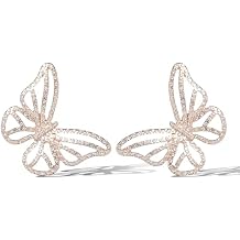 Jessica Simpson Gold-Tone Butterfly Earrings for Women, Drop or Hoop Earrings with Butterflies and Clear Crystals