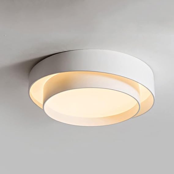Modern LED Flush Mount Ceiling Light Cool White Warm 19 INCH Contemporary Round Mid Century Modern Ceiling Light Minimalism Nordic Ceiling Lamp for Bedroom Dining Room Kitchen Closet