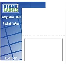 100 PayPal/Ebay Labels with Paper Receipts for Laser/Ink Jet Shipping! Built in Tear Off Receipts! Blank Labels Brand.