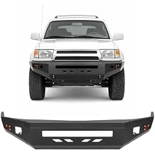 ALMULOO Front Bumper Assembly Compatible with 1996-2002 Toyota 4Runner Third Gen w/Light Holes & Flush Mount Amber LED Turn Signal Lights