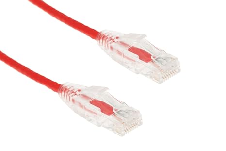 CablesAndKits - Ethernet 20 ft Slim Cat6 Patch Cable, Red Ethernet Cable, Snagless Boot, Space-Saving Design for High-Density Installations, EIA/TIA-568-C Compliance, Enhanced Cable Management