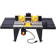 Electric Benchtop Router Table,Craftsman Router Table,Universal Benchtop Router Tables Top with Steel Stands, Aluminum Woodworking Bench Bakelite Milled Table for Woodworking Tasks (Black)