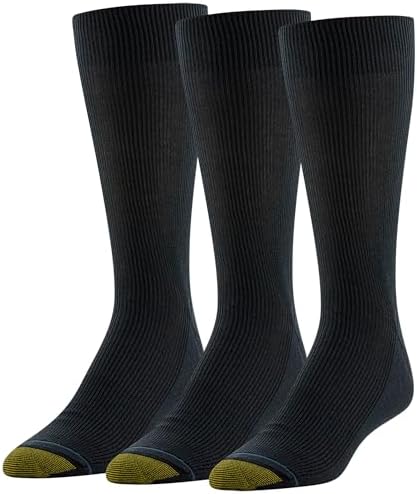 GOLDTOE Mens Metropolitan Crew Dress Socks, 3-Pairs