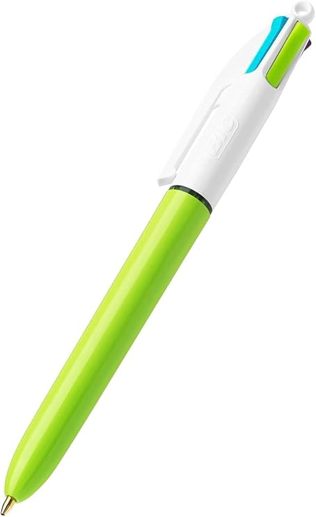 BIC 4 Colours Ballpoint Pen 4 Colours Fun, Pastel Colours, Pack of 1, Ideal for the Office, Home Office or School