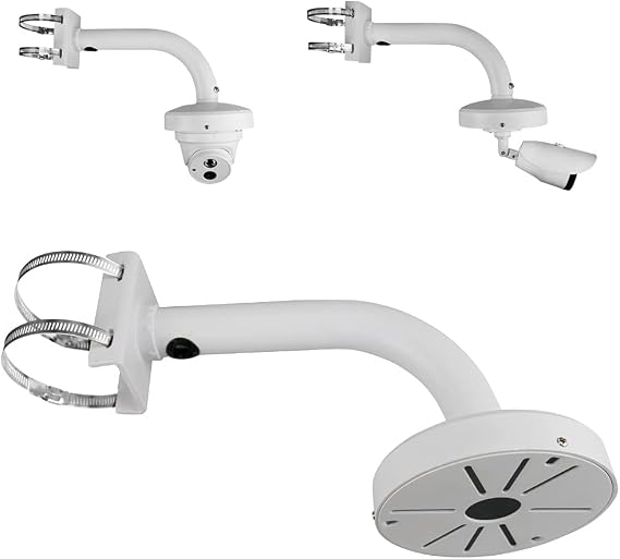 Dome Camera Universal Heavy-Duty Outdoor Security Camera Pole Mount Bracket Universal Security Camera CCTV Security Camera Mount Bracket (1 Pack)(30mm-200mm)