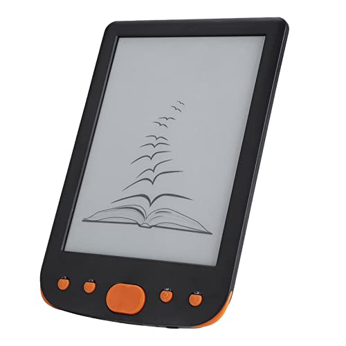 Ebook, Portable 6inch 8G Ebook Reader with Independent FlipBook, MultiLanguages Digital Book Read, Supports TF Card and Screen Lighting Orange