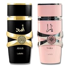 Lattafa for Women 3 Piece Eau de Parfum Gift Set Yara  Yara Moi  Asad 3.4 Ounce100 ml each