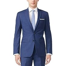Calvin Klein Men's Slim Fit Suit Separates, Solid Medium Blue, 40 Regular