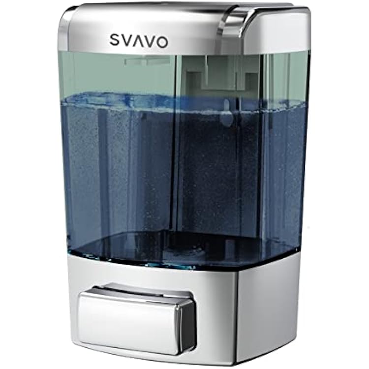 SVAVO Wall Mounted Soap Dispenser Kitchen Bathroom Manual Soap Dispenser Refillable Hand soap Dispenser for Liquid Contianers Shampoo Gel Chamber for Household Commerical 23.7oz 700ml ABS