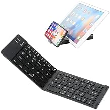 Wireless Bluetooth Keyboard Compatible with OnePlus Ace 2V Built-in Phone Holder/Stand-Ultra Slim Folding Rechargeable Full Size Keyboard!
