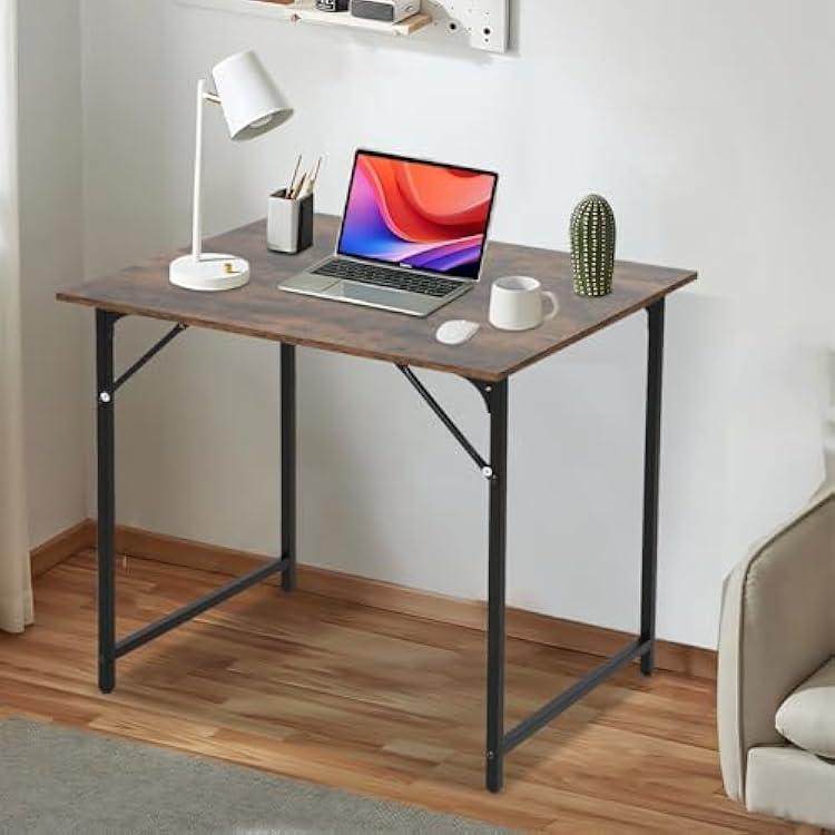 Computer Desk 32 Inch Office Desk for Small Spaces Simple Modern Metal Frame Table for Home Office Study Writing, Vintage