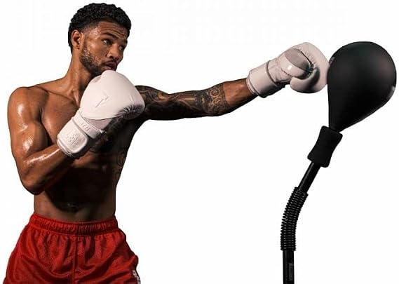 Title Boxing Freestanding Boxing Bag - Lightning Strike Pro Reflex Bag, Adjustable Height 48"-72", 9" Target, Black, Boxing, Adult