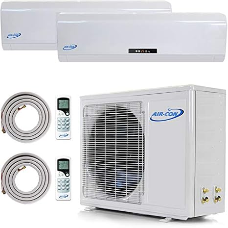 2 Zone Mini Split - 9000 + 9000 Ductless Air Conditioner - Pre-Charged Dual Zone Mini Split - Includes Two Free 25' Linesets - Premium Quality - USA Parts & Awesome Support