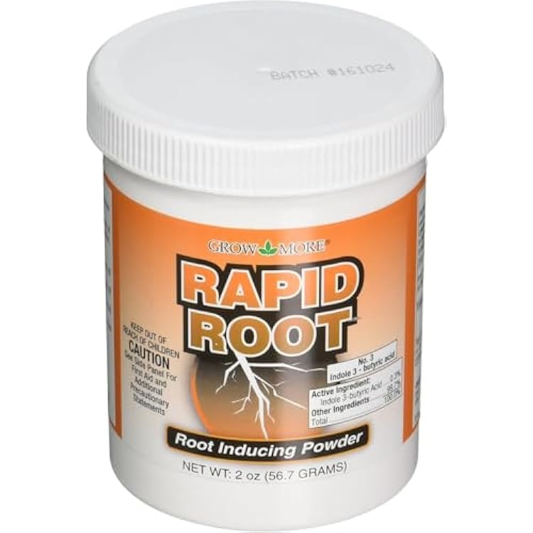 Grow More Rapid Root Powder for Plants 0.3% IBA - 2oz of Rooting Hormone for Cuttings to Stimulate & Enhance Root Growth - One-Dip Treatment Rooting Powder for Plant Cuttings - Rapid Rooter