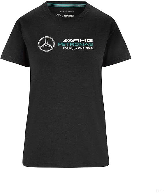 Mercedes AMG Petronas Formula One Team - Official Formula 1 Merchandise - Womens Large Logo T-Shirt - Black - XXS