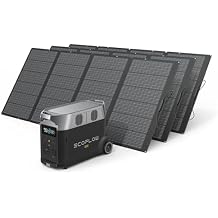 EF ECOFLOW Solar Generator 120V3.6kWh DELTA Pro with 3x400W Portable Solar Panel, 23% High-Efficiency, 5 AC Outlets, 3600-4500W, Portable Power Station for Home Use Emergency Blackout Camping RV